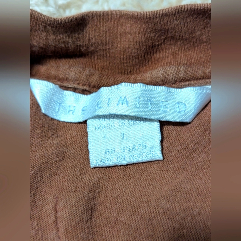 Women's Vintage The Limited Brown Oversized T-Shirt Size L - Picture 2 of 7